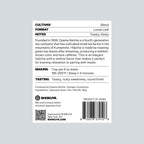 A white rectangular tea label with black text showing product details for Shokuya Blend loose-leaf Japanese green tea. The label includes cultivar, format, notes, making, tasting, product of Japan text, a barcode, and the Shokuya logo.